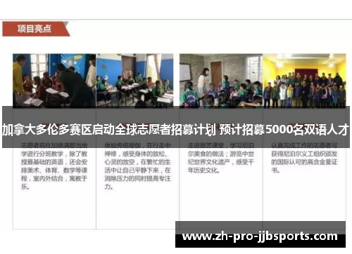 加拿大多伦多赛区启动全球志愿者招募计划 预计招募5000名双语人才